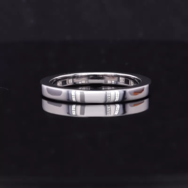 10K White Gold Flat Comfort Fit Wedding Ring