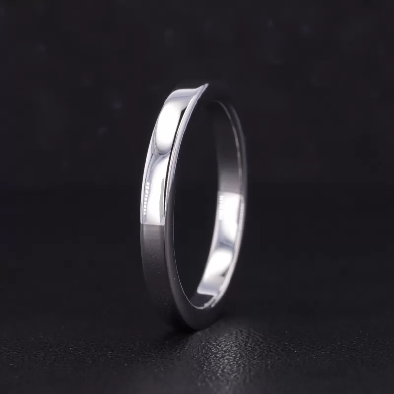 10K White Gold Flat Comfort Fit Wedding Ring