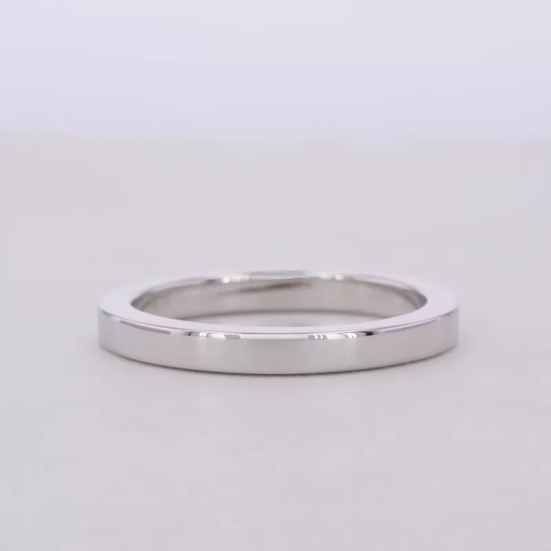 10K White Gold Flat Comfort Fit Wedding Ring