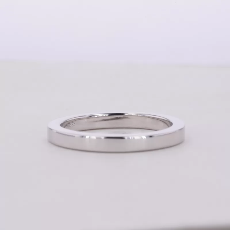 10K White Gold Flat Comfort Fit Wedding Ring