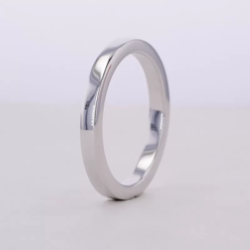 10K White Gold Flat Comfort Fit Wedding Ring