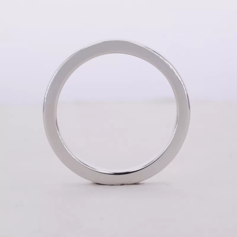 10K White Gold Flat Comfort Fit Wedding Ring