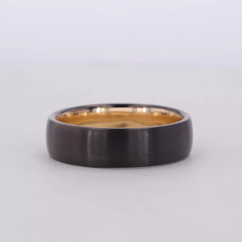 Plated 14K Yellow Gold Slightly Domed Comfort Fit Wedding Ring