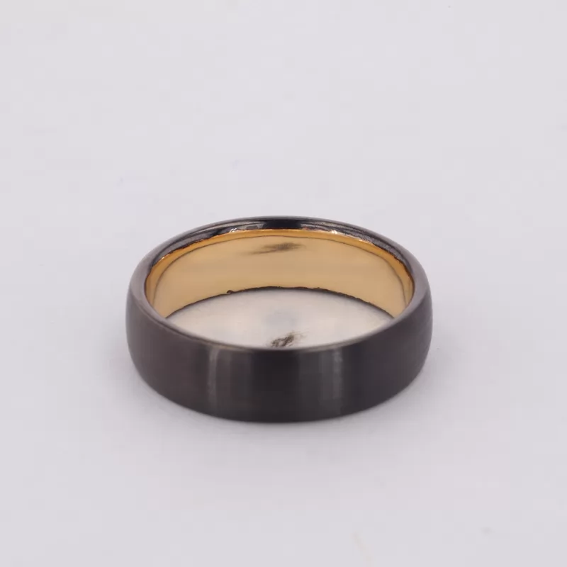 Plated 14K Yellow Gold Slightly Domed Comfort Fit Wedding Ring