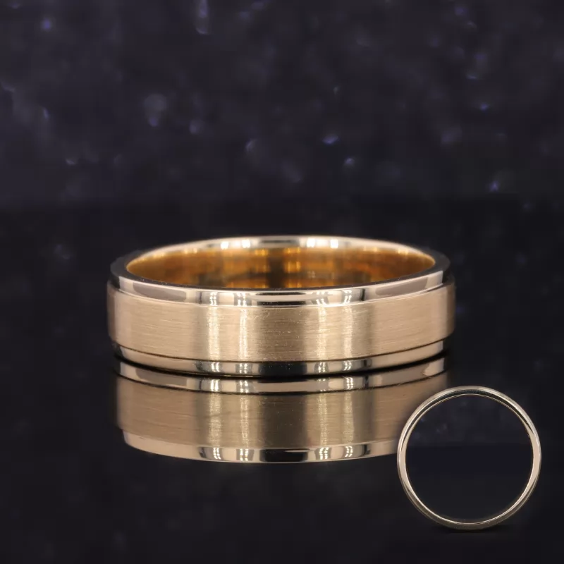 14K Yellow Gold Satin Center Ring