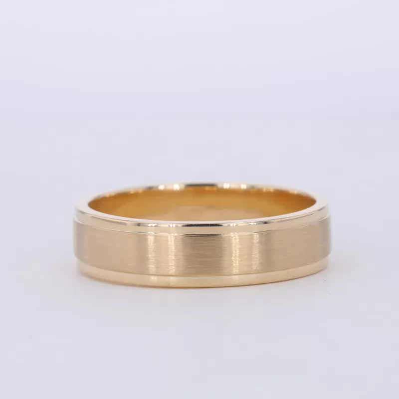 14K Yellow Gold Satin Center Ring