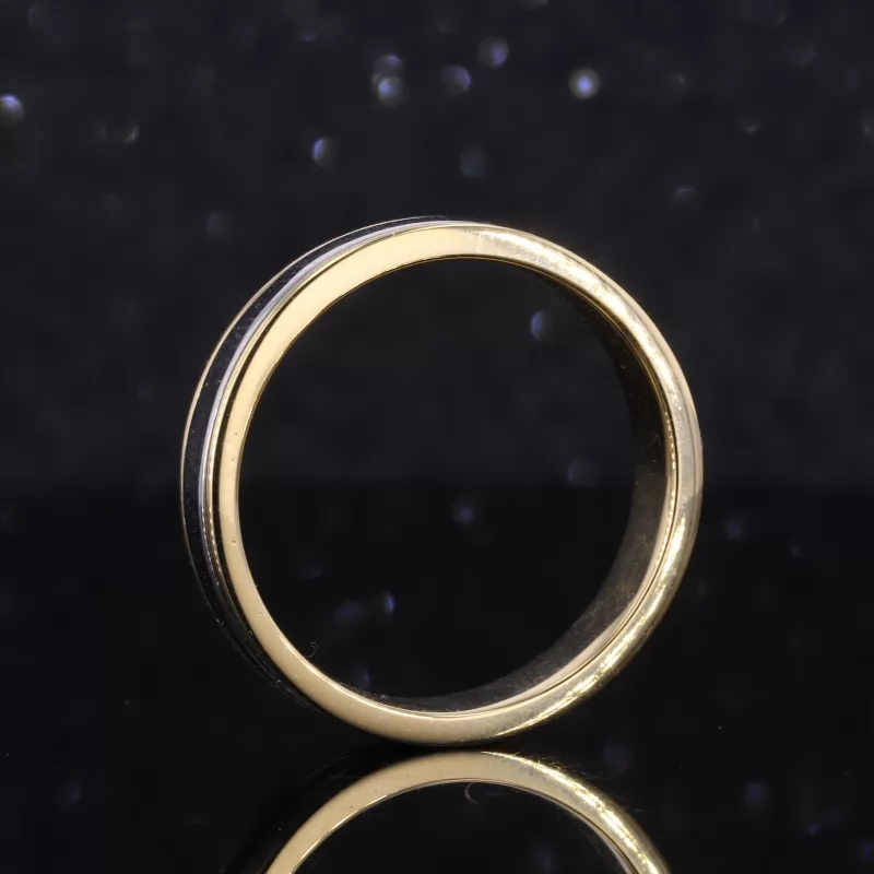 18K Yellow Gold And PT950 Satin Center Ring