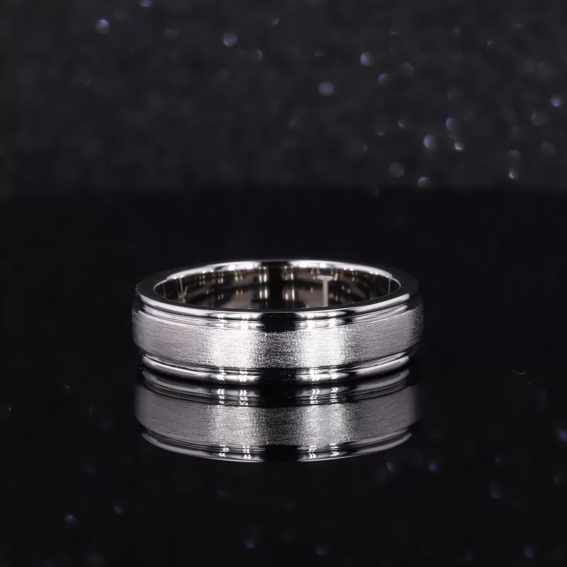 S925 Sterling Silver Satin Center Ring