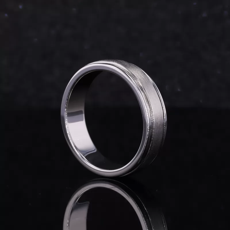 S925 Sterling Silver Satin Center Ring