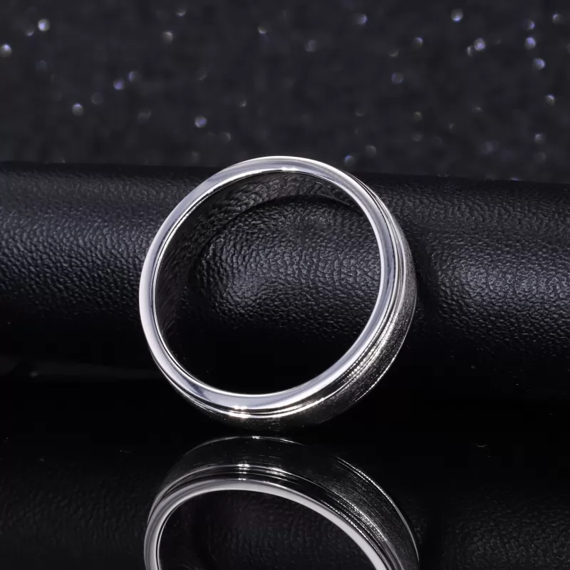 S925 Sterling Silver Satin Center Ring