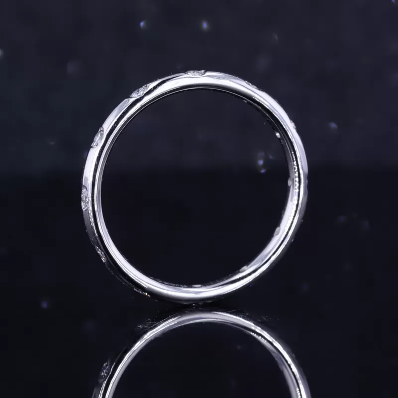 1.7mm Round Brilliant Cut Moissanite PT950 Diamond Ring