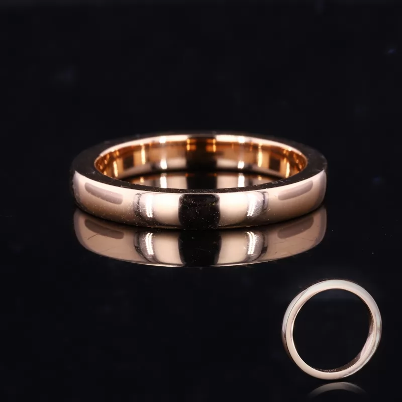 18K Rose Gold Slightly Domed Comfort Fit Wedding Rings