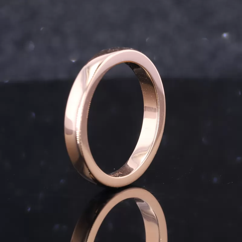18K Rose Gold Slightly Domed Comfort Fit Wedding Rings