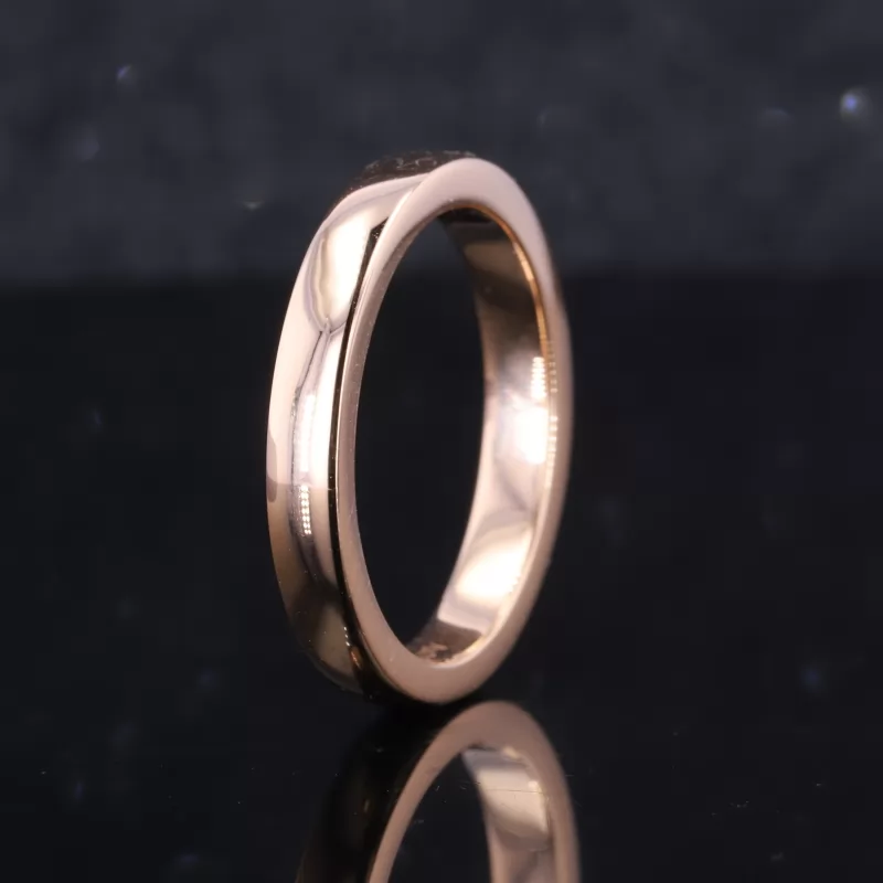 18K Rose Gold Slightly Domed Comfort Fit Wedding Rings