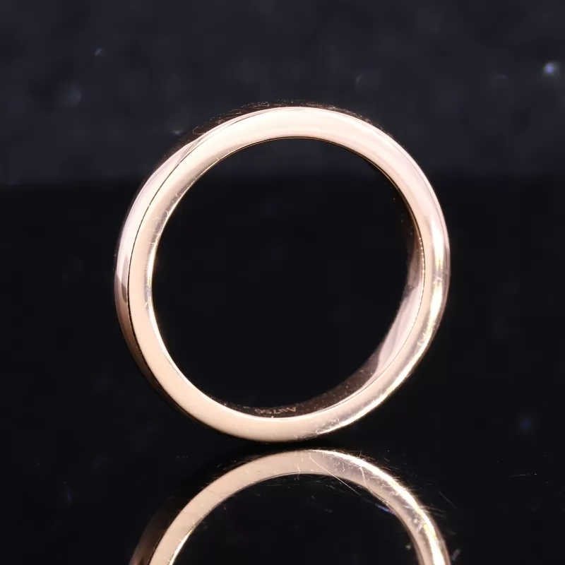 18K Rose Gold Slightly Domed Comfort Fit Wedding Rings