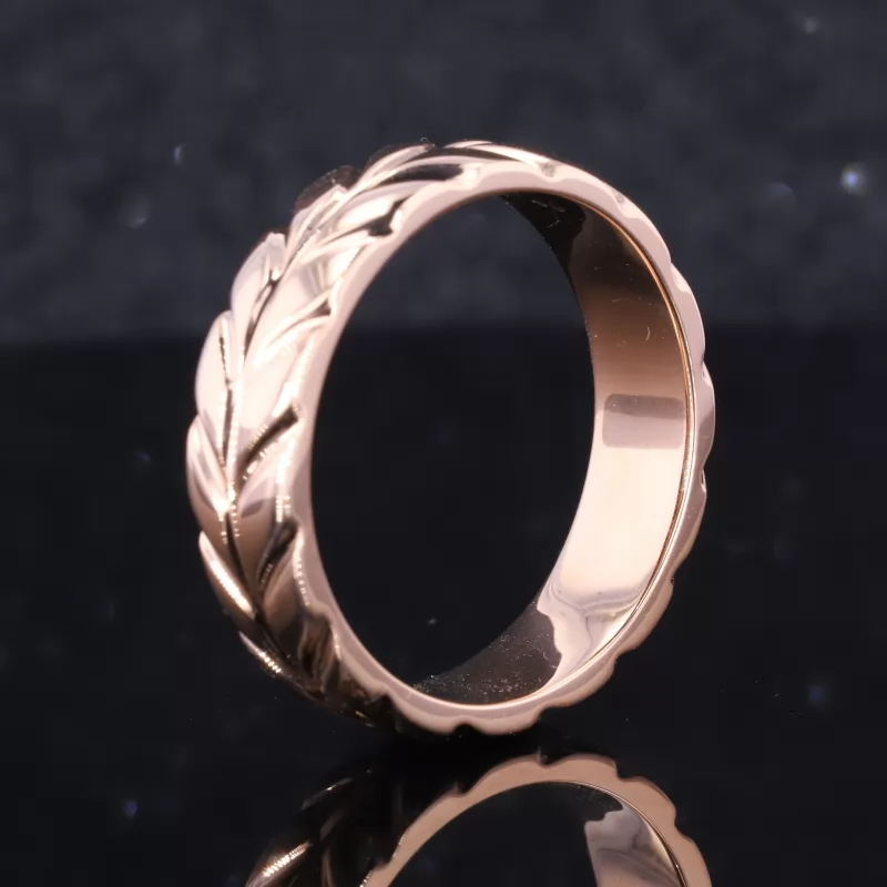 14K Rose Gold Braided Center Band Ring