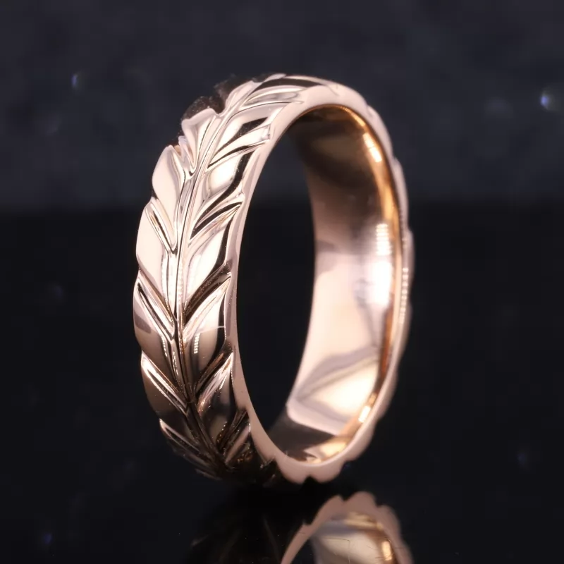 14K Rose Gold Braided Center Band Ring