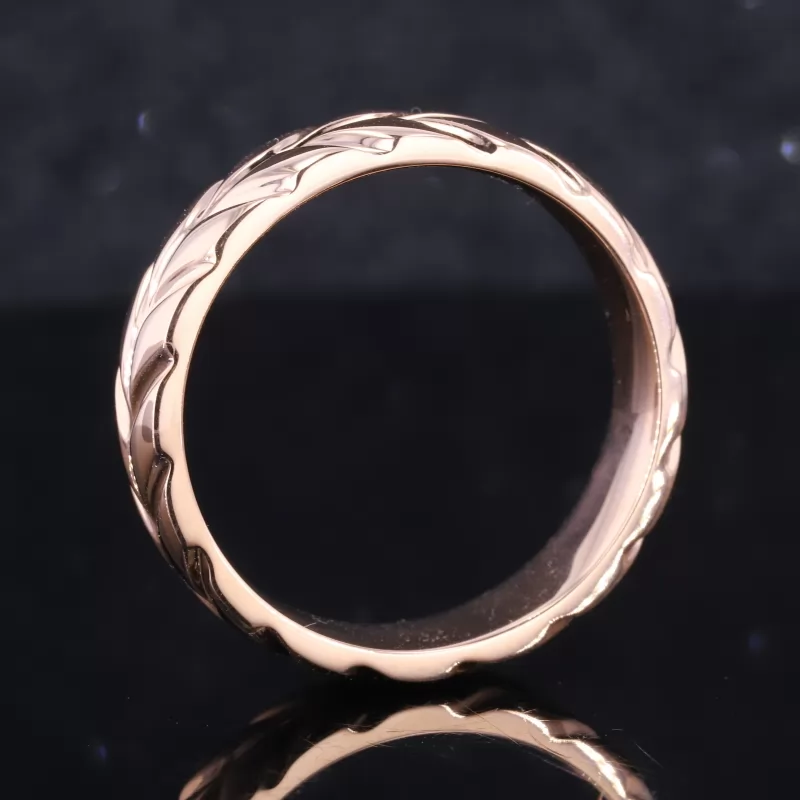 14K Rose Gold Braided Center Band Ring