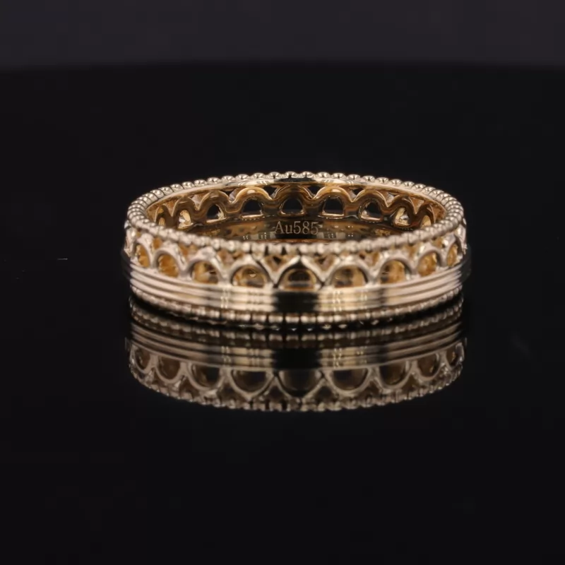 14K Yellow Gold Vintage Script Ring