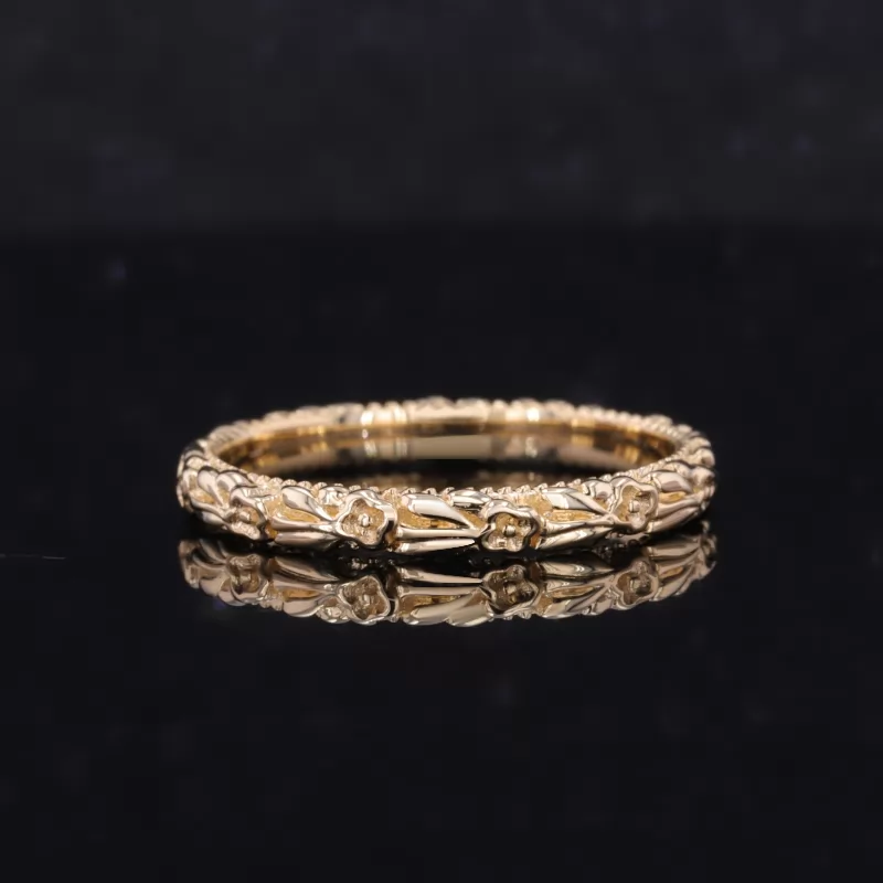 14K Yellow Gold And 10K Rose Gold Vintage Script Ring Set