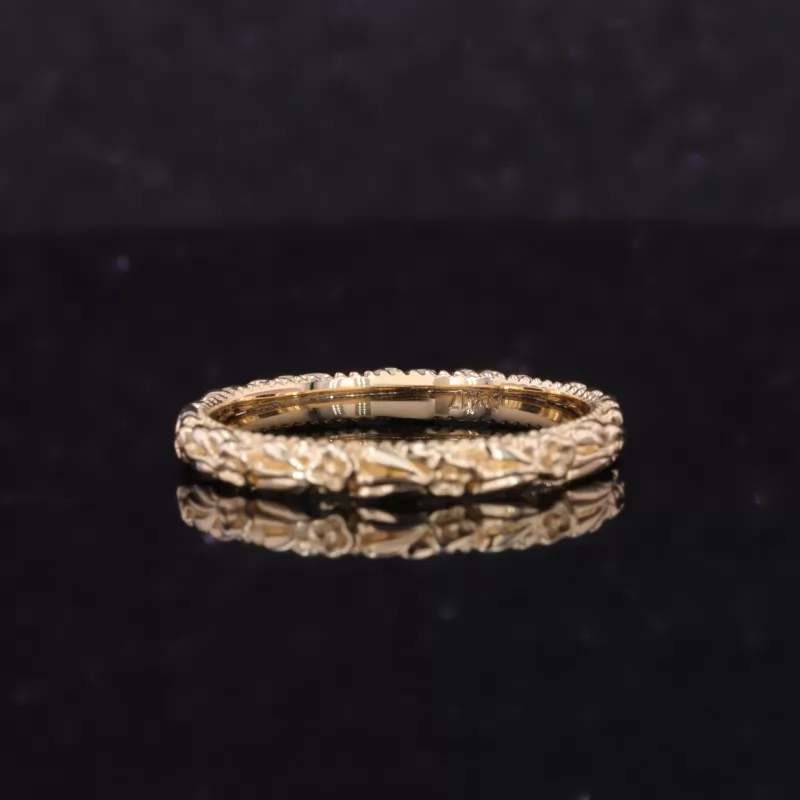 14K Yellow Gold And 10K Rose Gold Vintage Script Ring Set