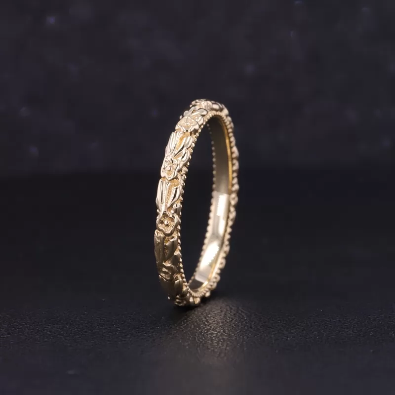 14K Yellow Gold And 10K Rose Gold Vintage Script Ring Set