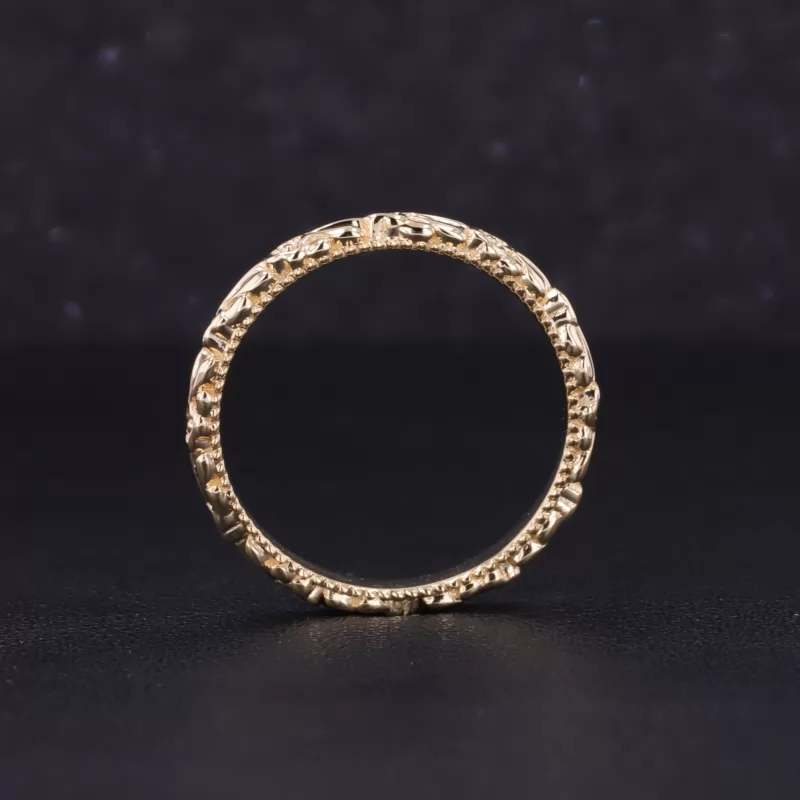 14K Yellow Gold And 10K Rose Gold Vintage Script Ring Set