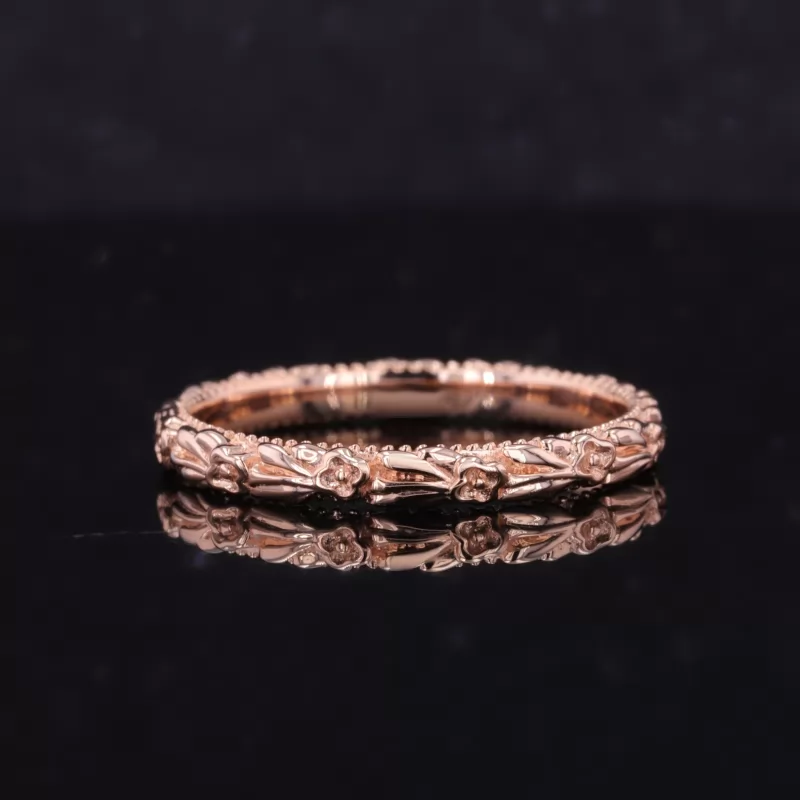 14K Yellow Gold And 10K Rose Gold Vintage Script Ring Set