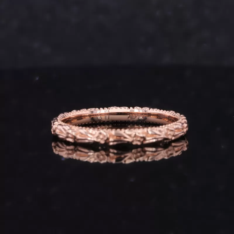 14K Yellow Gold And 10K Rose Gold Vintage Script Ring Set