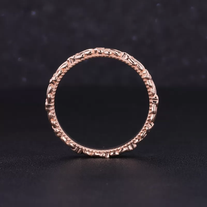 14K Yellow Gold And 10K Rose Gold Vintage Script Ring Set