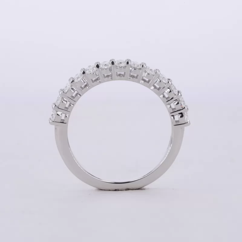 2×3mm Oval Cut Moissanite S925 Sterling Silver Thirteen Stone Diamond Ring