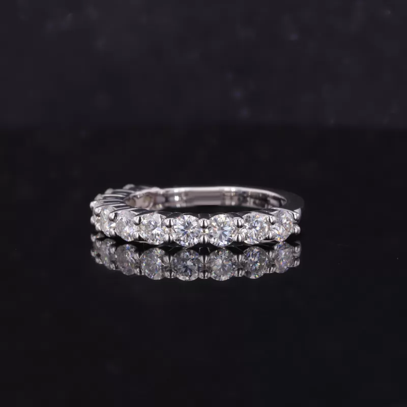 3mm Round Brilliant Cut Moissanite S925 Sterling Silver Eleven Stone Diamond Ring