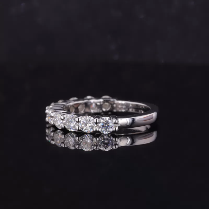 3mm Round Brilliant Cut Moissanite S925 Sterling Silver Eleven Stone Diamond Ring