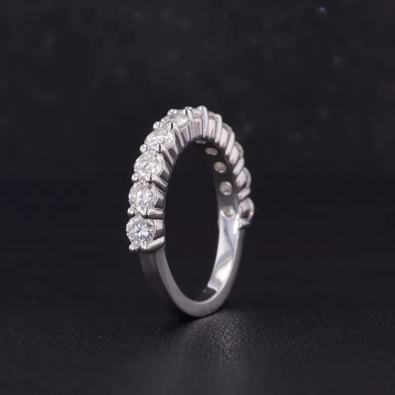 3mm Round Brilliant Cut Moissanite S925 Sterling Silver Eleven Stone Diamond Ring
