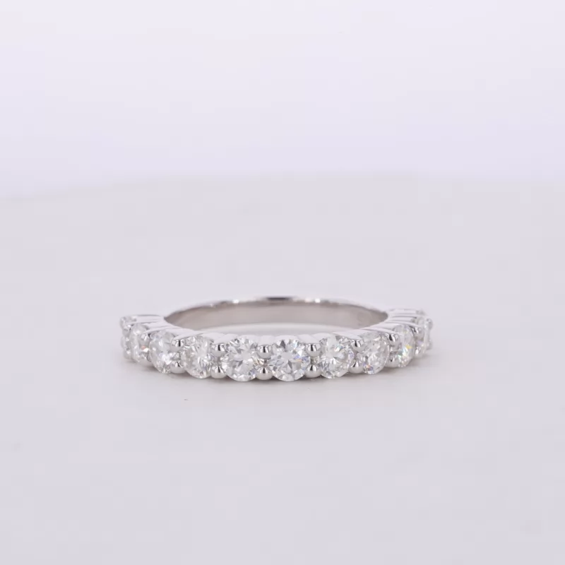 3mm Round Brilliant Cut Moissanite S925 Sterling Silver Eleven Stone Diamond Ring