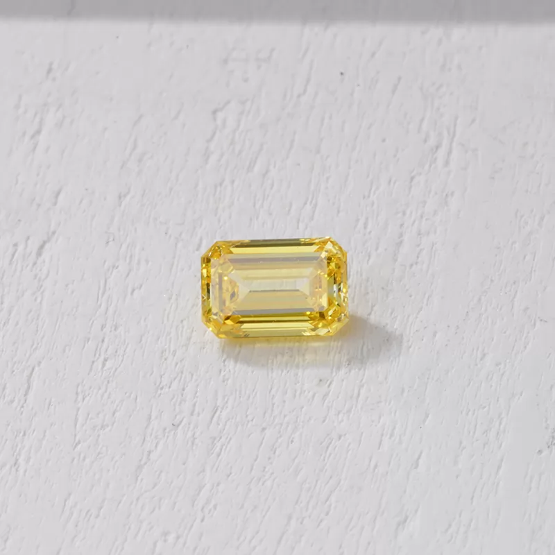 Octagon Emerald Cut Yellow Color HPHT Lab Grown Diamond