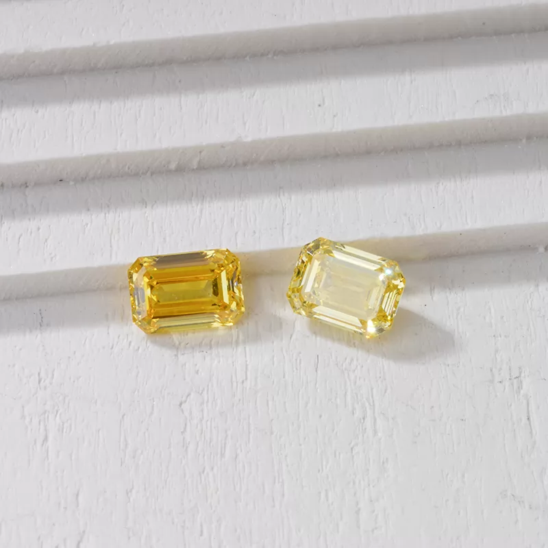 Octagon Emerald Cut Yellow Color HPHT Lab Grown Diamond