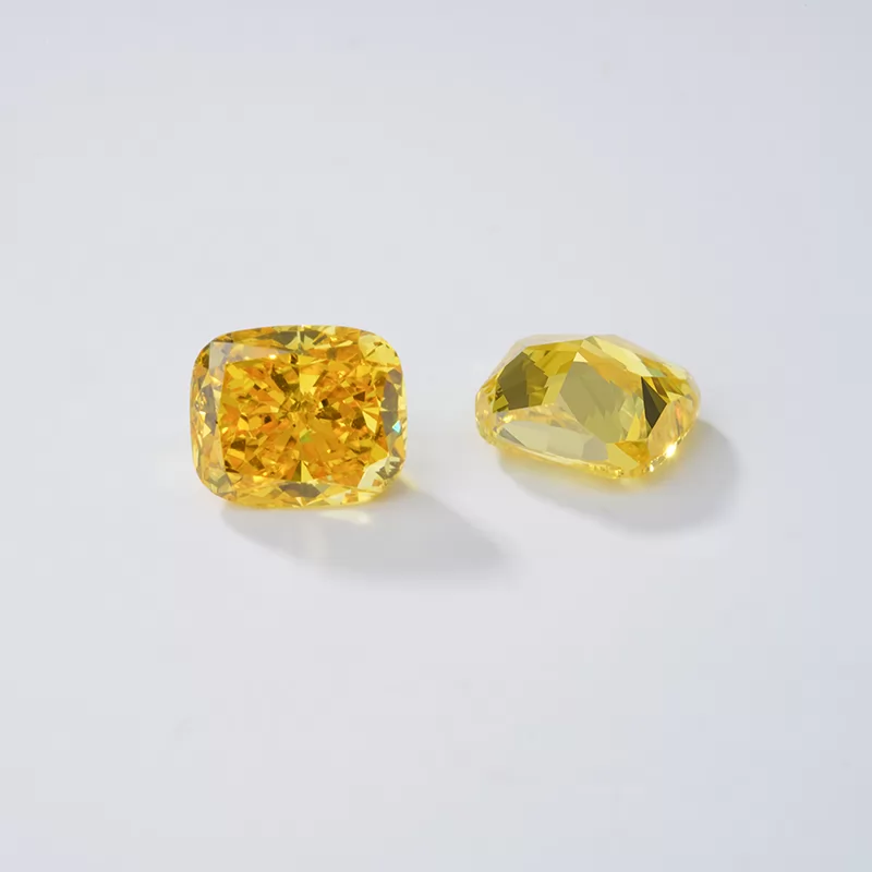 0.5ct 0.6ct 1ct 1.5ct 2ct Yellow Color Cushion Cut HPHT Lab Grown Diamond