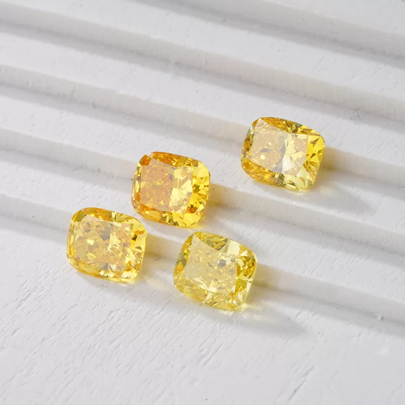 0.5ct 0.6ct 1ct 1.5ct 2ct Yellow Color Cushion Cut HPHT Lab Grown Diamond