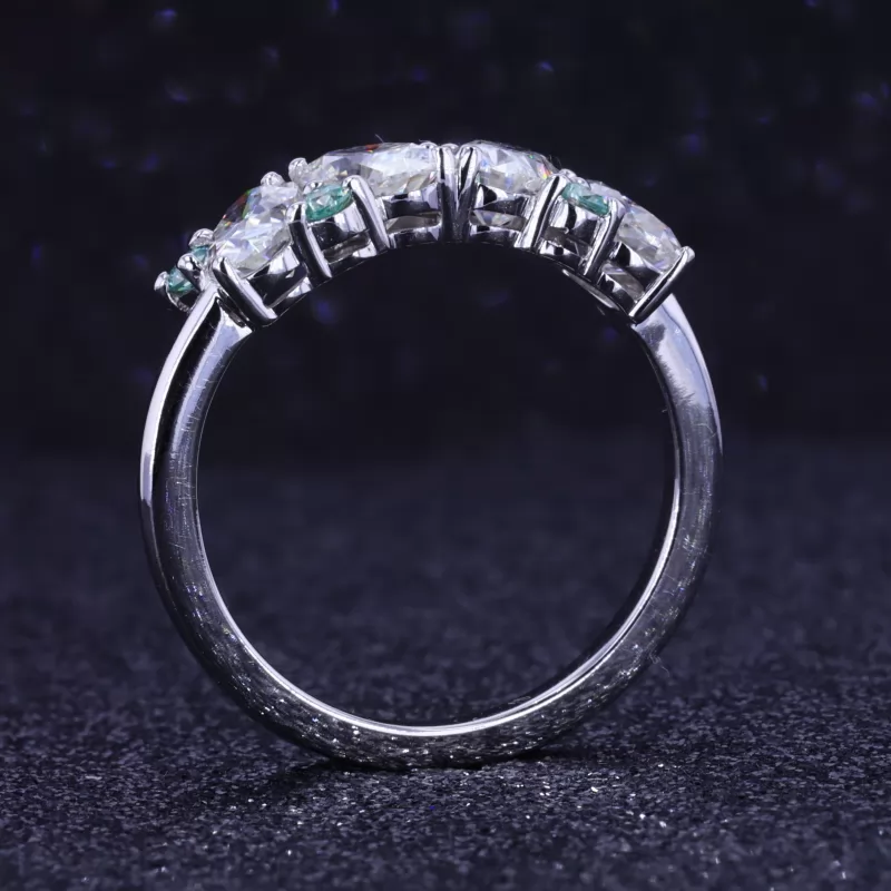 4×6mm Oval Cut Moissanite 10K White Gold Diamond Ring