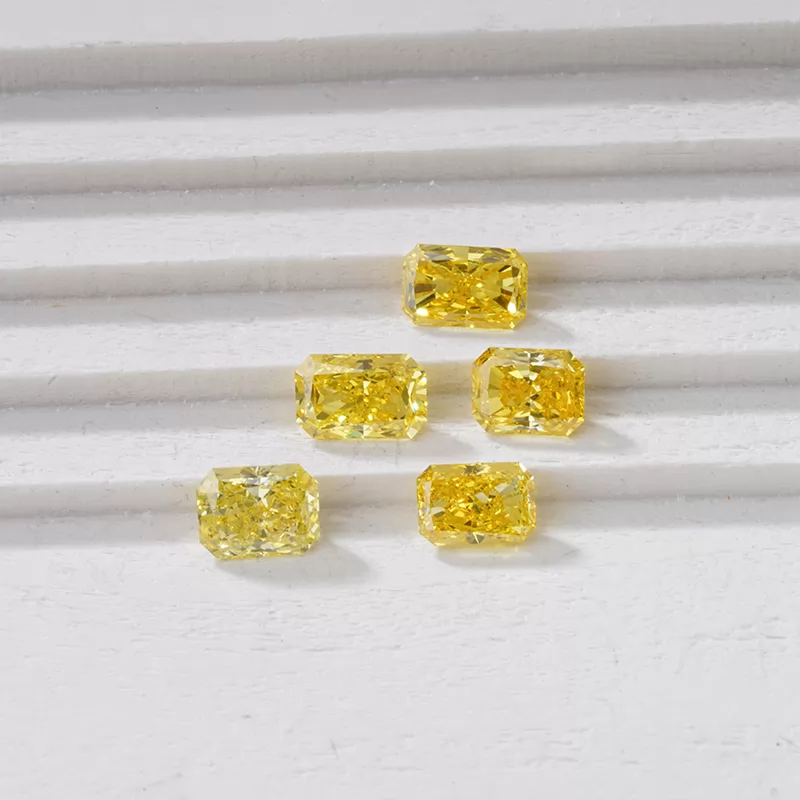 0.1ct to 0.5ct Yellow Color Radiant Cut HPHT Lab Grown Diamond