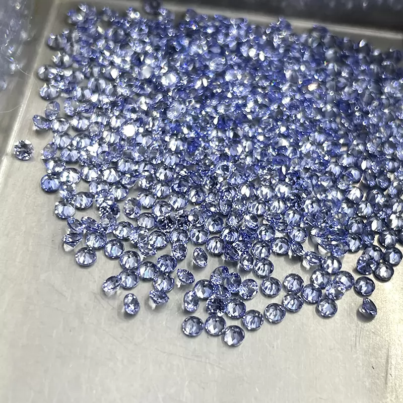 Royal Blue Color Round Shape Melee Gemstone Lab Grown Sapphire