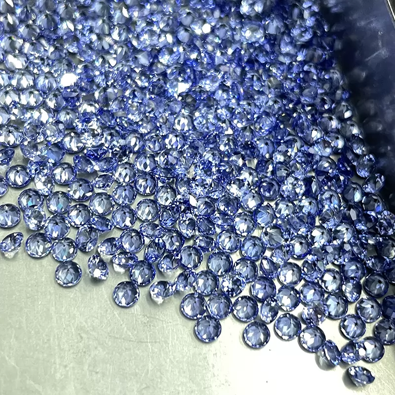 Royal Blue Color Round Shape Melee Gemstone Lab Grown Sapphire
