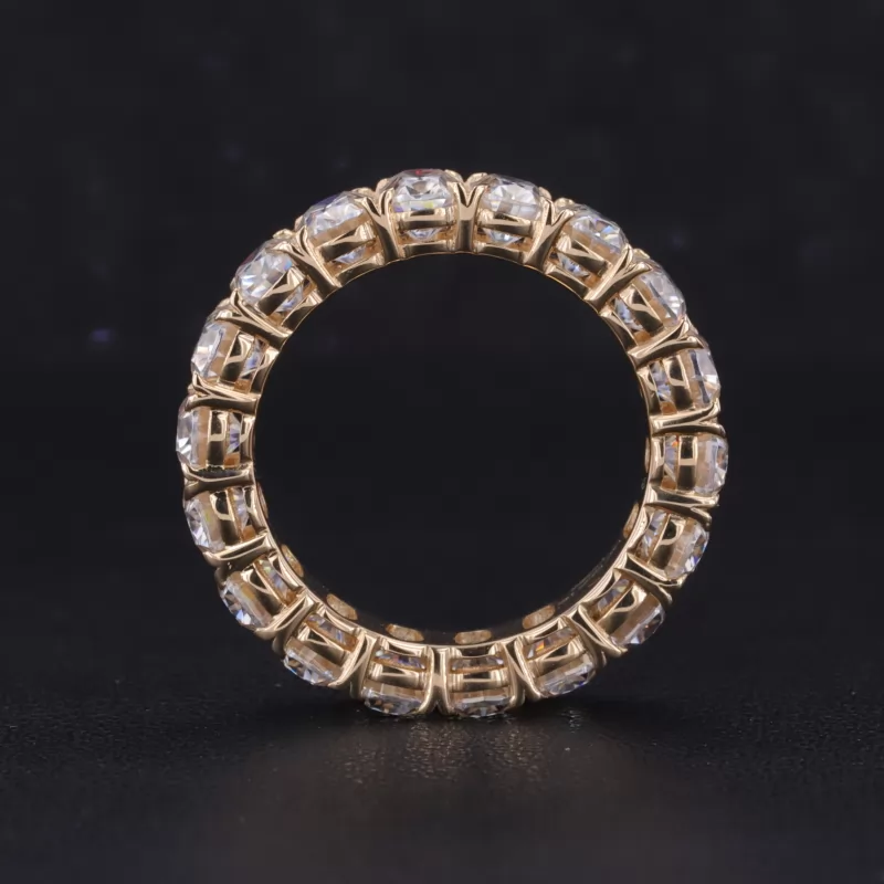 3.5×5mm Cushion Cut Moissanite 14K Yellow Gold Diamond Eternity Ring