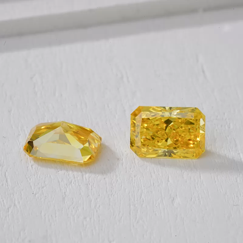 Yellow Color 0.7ct to 1.0ct Radiant Cut HPHT Lab Grown Diamond