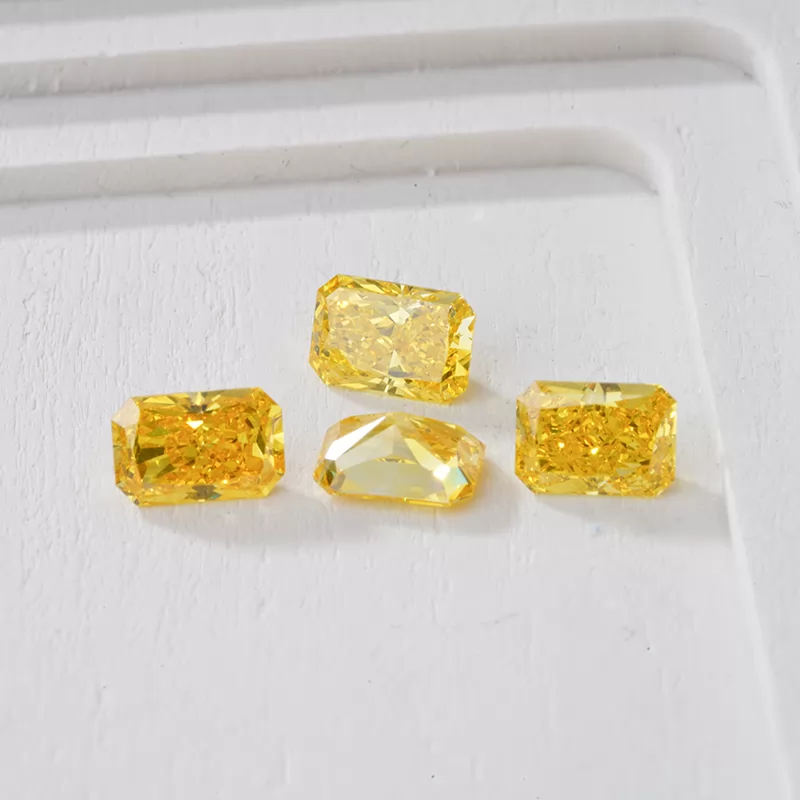 Yellow Color 0.7ct to 1.0ct Radiant Cut HPHT Lab Grown Diamond
