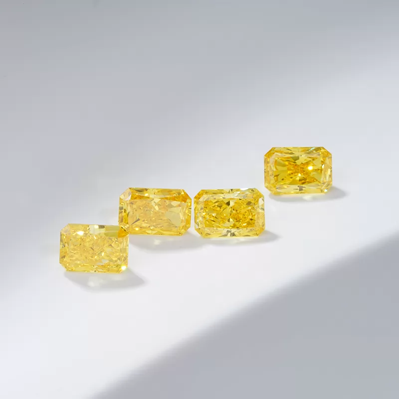 0.7ct to 1.0ct Yellow Color Radiant Cut HPHT Lab Grown Diamond