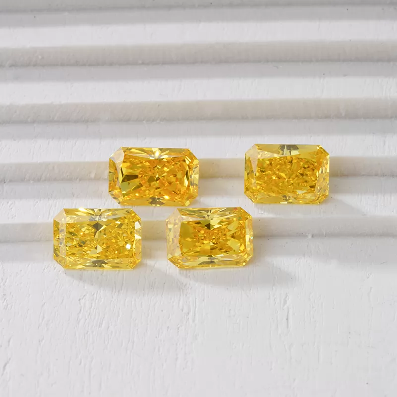 0.7ct to 1.0ct Yellow Color Radiant Cut HPHT Lab Grown Diamond