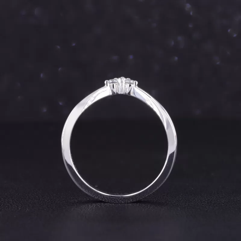 7×7mm Hexagon Cut Lab Grown Alexandrite Sapphire 14K White Gold Stackable Rings