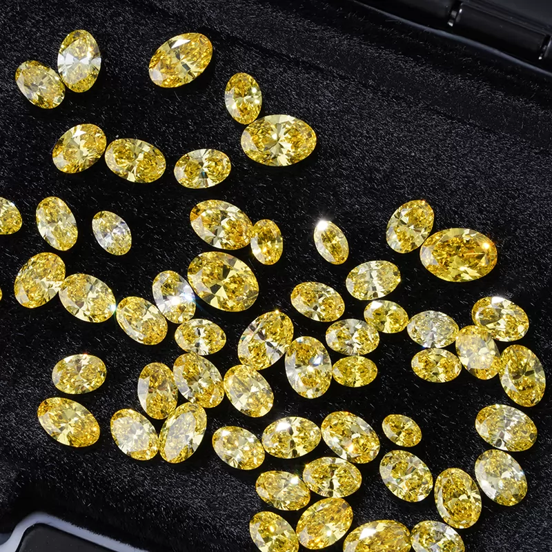 Oval Cut 0.1ct to 0.5ct Yellow Color HPHT Lab Grown Diamond